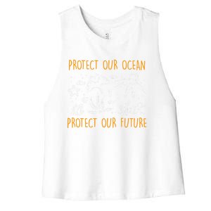 Environtal Care Protect Our Ocean Environtal Love Meaningful Gift Women's Racerback Cropped Tank