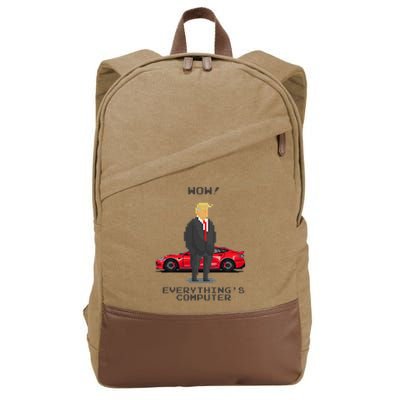 Everything's Computer Pixel Trump Doge Tech Support  Cotton Canvas Backpack