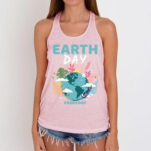 Earth Climate Planet Earth Day Is Everyday Gift Women's Knotted Racerback Tank