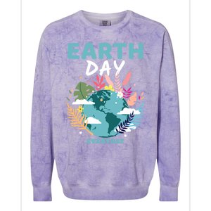 Earth Climate Planet Earth Day Is Everyday Great Gift Colorblast Crewneck Sweatshirt