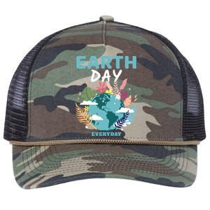 Earth Climate Planet Earth Day Is Everyday Gift Retro Rope Trucker Hat Cap