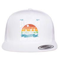 El Capitan Pontoon Captain I Make Ship Happen Boating Gift Flat Bill Trucker Hat