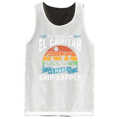 El Capitan Pontoon Captain I Make Ship Happen Boating Gift Mesh Reversible Basketball Jersey Tank