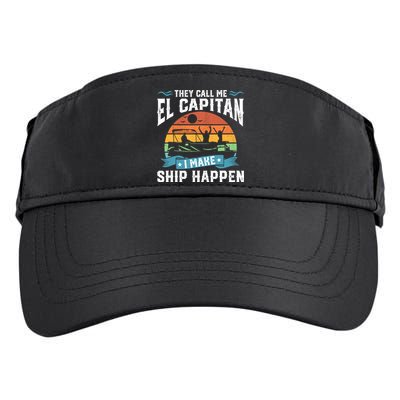 El Capitan Pontoon Captain I Make Ship Happen Boating Gift Adult Drive Performance Visor