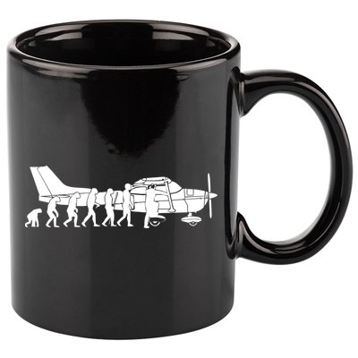 Evolution Cessna Pilot Flugzeug Fun Art Air Fly Airplane Aircraft Flug 11oz C Handle Ceramic Mug