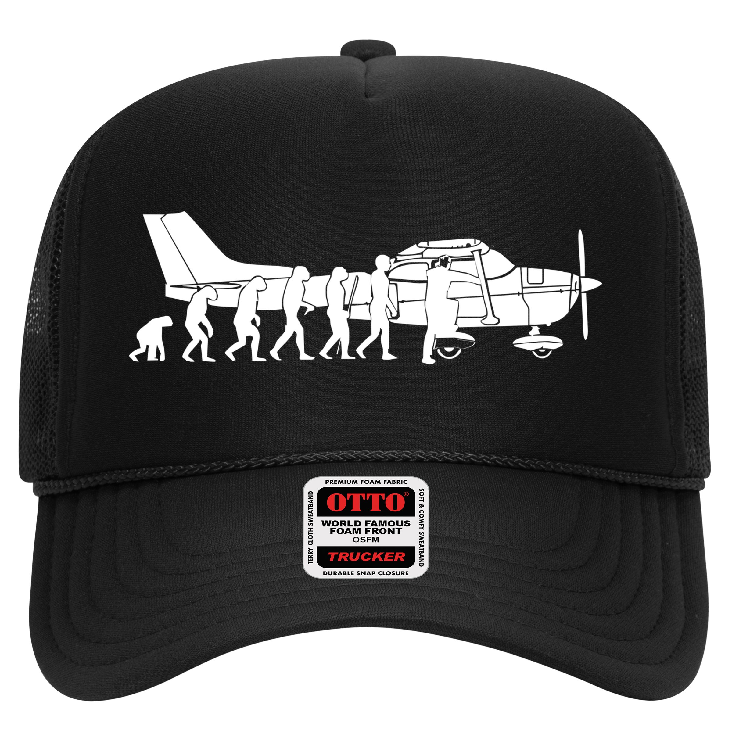 Evolution Cessna Pilot Flugzeug Fun Art Air Fly Airplane Aircraft Flug Hat