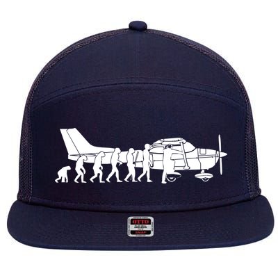Evolution Cessna Pilot Flugzeug Fun Art Air Fly Airplane Aircraft Flug 7 Panel Mesh Trucker Snapback Hat
