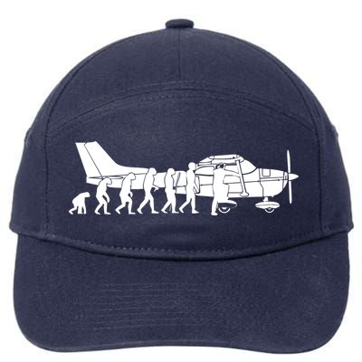 Evolution Cessna Pilot Flugzeug Fun Art Air Fly Airplane Aircraft Flug 7-Panel Snapback Hat