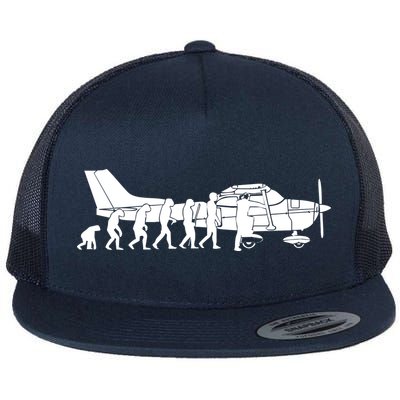 Evolution Cessna Pilot Flugzeug Fun Art Air Fly Airplane Aircraft Flug Flat Bill Trucker Hat