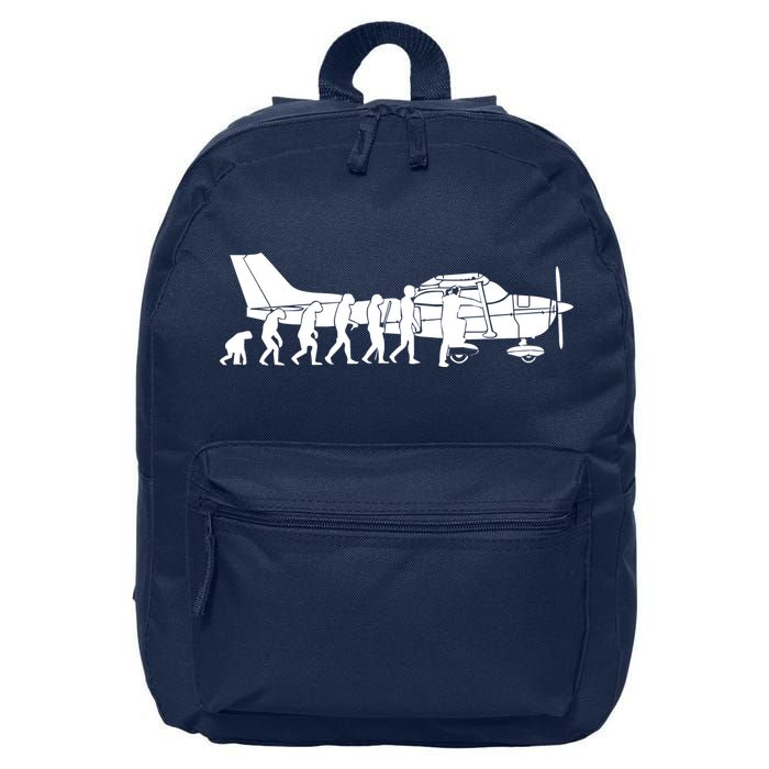 Evolution Cessna Pilot Flugzeug Fun Art Air Fly Airplane Aircraft Flug 16 in Basic Backpack