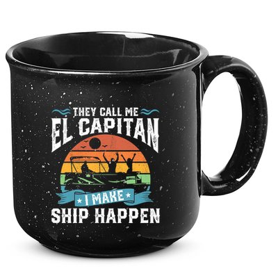 El Capitan Pontoon Captain I Make Ship Happen Boating Gift 15oz Campfire Ceramic Mug