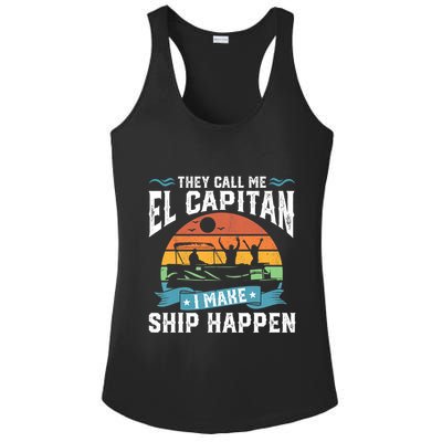 El Capitan Pontoon Captain I Make Ship Happen Boating Gift Ladies PosiCharge Competitor Racerback Tank