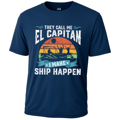 El Capitan Pontoon Captain I Make Ship Happen Boating Gift Performance Shirt