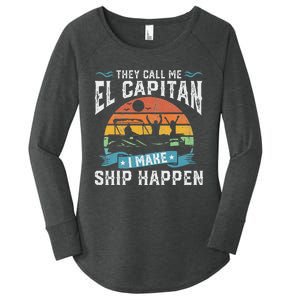 El Capitan Pontoon Captain I Make Ship Happen Boating Women's Perfect Tri Tunic Long Sleeve Shirt