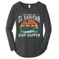 El Capitan Pontoon Captain I Make Ship Happen Boating Women's Perfect Tri Tunic Long Sleeve Shirt