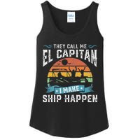 El Capitan Pontoon Captain I Make Ship Happen Boating Ladies Essential Tank