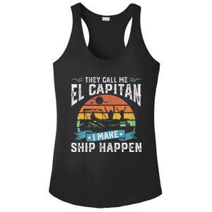 El Capitan Pontoon Captain I Make Ship Happen Boating Ladies PosiCharge Competitor Racerback Tank