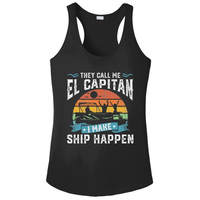 El Capitan Pontoon Captain I Make Ship Happen Boating Ladies PosiCharge Competitor Racerback Tank