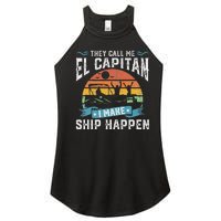 El Capitan Pontoon Captain I Make Ship Happen Boating Women's Perfect Tri Rocker Tank