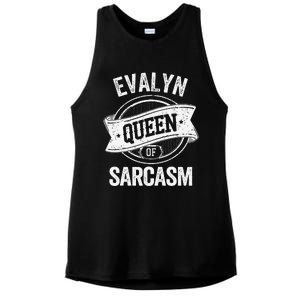 Evalyn Cute Queen Of Sarcasm Evalyn Name Ladies PosiCharge Tri-Blend Wicking Tank