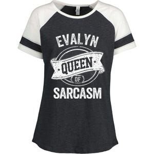 Evalyn Cute Queen Of Sarcasm Evalyn Name Enza Ladies Jersey Colorblock Tee