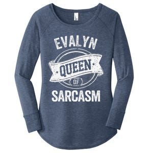 Evalyn Cute Queen Of Sarcasm Evalyn Name Women's Perfect Tri Tunic Long Sleeve Shirt