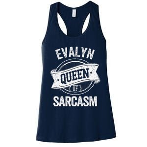 Evalyn Cute Queen Of Sarcasm Evalyn Name Women's Racerback Tank