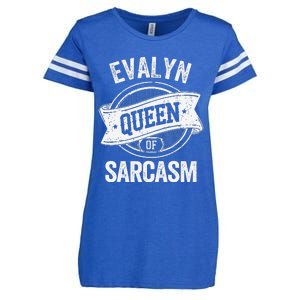 Evalyn Cute Queen Of Sarcasm Evalyn Name Enza Ladies Jersey Football T-Shirt