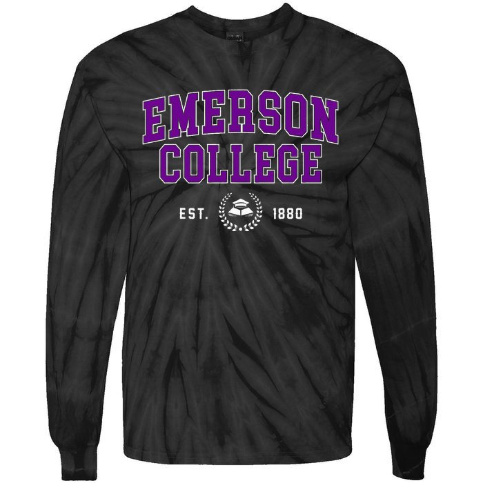 Emerson College Retro Tie-Dye Long Sleeve Shirt