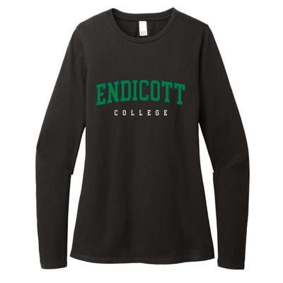 Endicott College Retro Womens CVC Long Sleeve Shirt