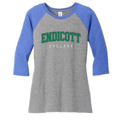 Endicott College Retro Women's Tri-Blend 3/4-Sleeve Raglan Shirt