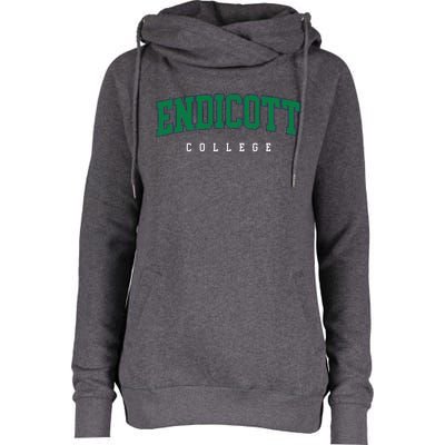 Endicott College Retro Womens Funnel Neck Pullover Hood