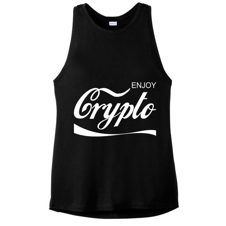 Enjoy Crypto Retro Cryptocurrency Bitcoin Ladies PosiCharge Tri-Blend Wicking Tank