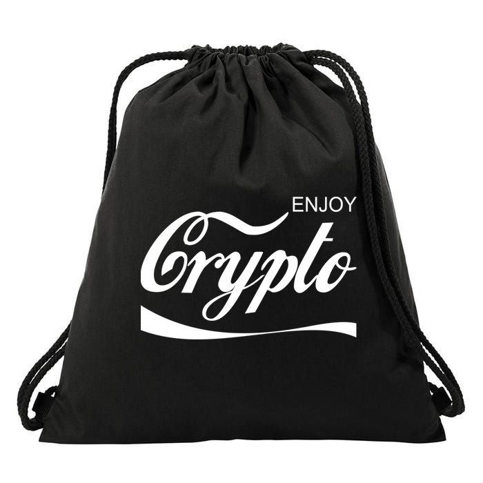 Enjoy Crypto Retro Cryptocurrency Bitcoin Drawstring Bag
