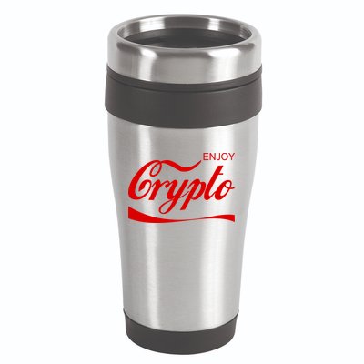 Enjoy Crypto Retro Cryptocurrency Bitcoin 16oz Travel Tumbler
