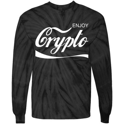 Enjoy Crypto Retro Cryptocurrency Bitcoin Tie-Dye Long Sleeve Shirt