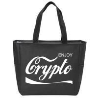 Enjoy Crypto Retro Cryptocurrency Bitcoin Zip Tote Bag