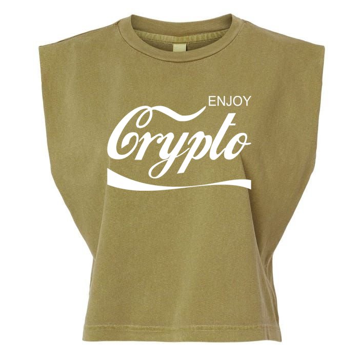 Enjoy Crypto Retro Cryptocurrency Bitcoin Garment-Dyed Women's Muscle Tee