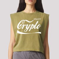 Enjoy Crypto Retro Cryptocurrency Bitcoin Garment-Dyed Women's Muscle Tee