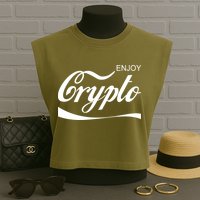 Enjoy Crypto Retro Cryptocurrency Bitcoin Garment-Dyed Women's Muscle Tee