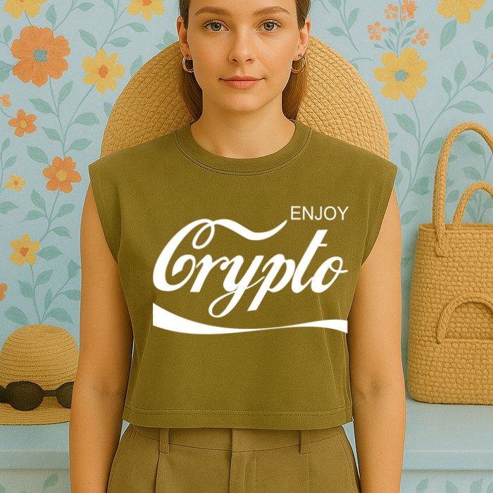 Enjoy Crypto Retro Cryptocurrency Bitcoin Garment-Dyed Women's Muscle Tee