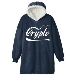 Enjoy Crypto Retro Cryptocurrency Bitcoin Hooded Wearable Blanket