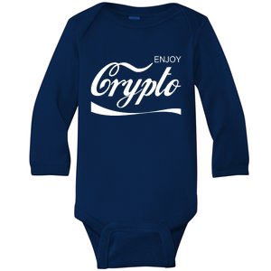 Enjoy Crypto Retro Cryptocurrency Bitcoin Baby Long Sleeve Bodysuit