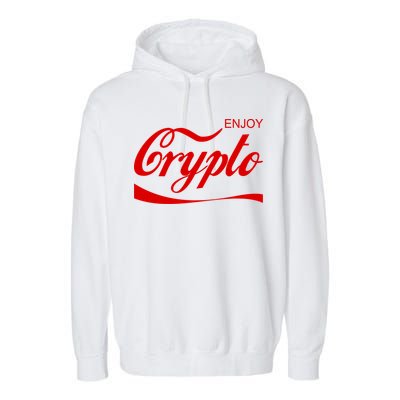 Enjoy Crypto Retro Cryptocurrency Bitcoin Garment-Dyed Fleece Hoodie