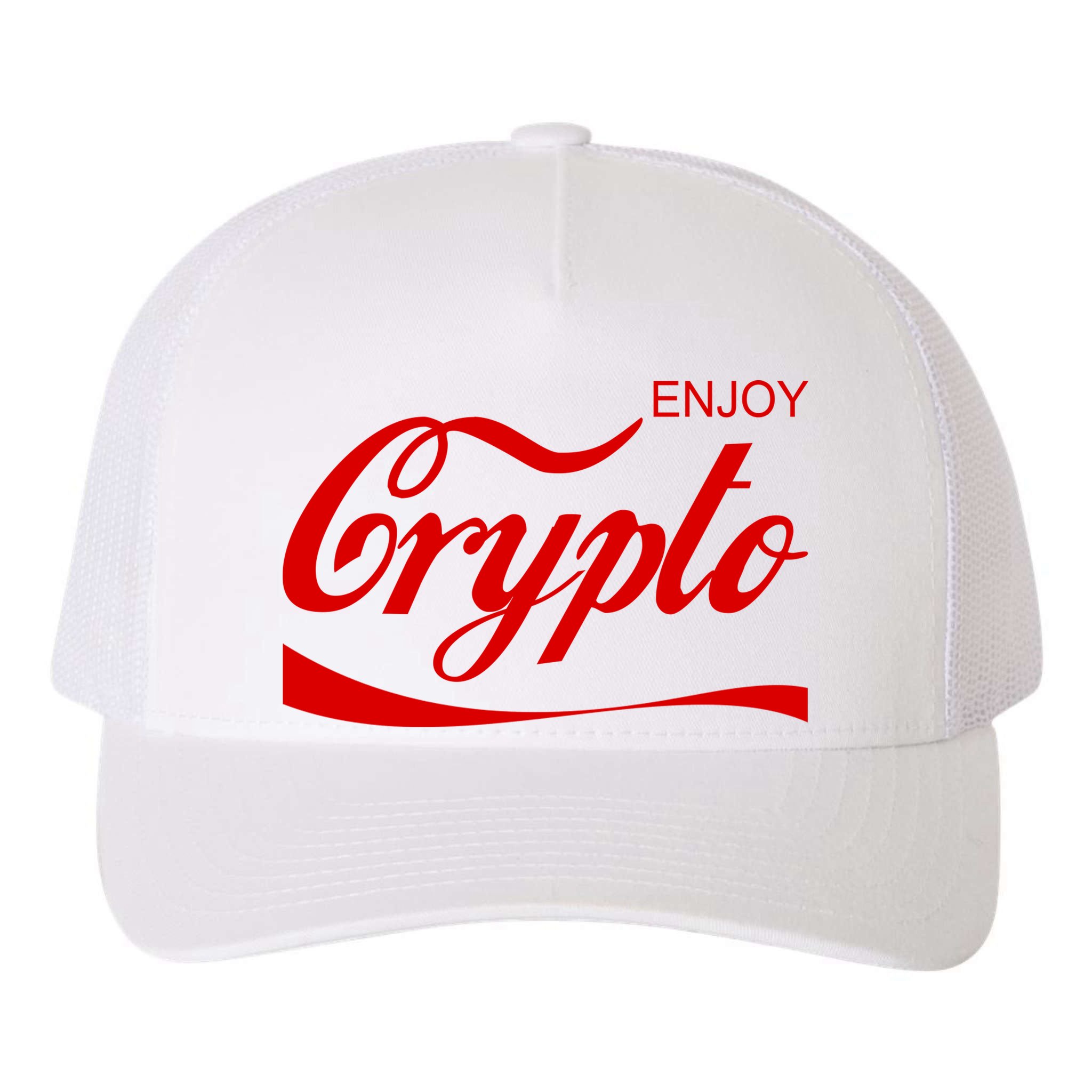 Enjoy Crypto Retro Cryptocurrency Bitcoin Yupoong Adult 5-Panel Trucker Hat
