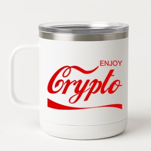 Enjoy Crypto Retro Cryptocurrency Bitcoin 12 oz Stainless Steel Tumbler Cup