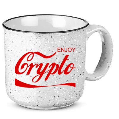 Enjoy Crypto Retro Cryptocurrency Bitcoin 15oz Campfire Ceramic Mug