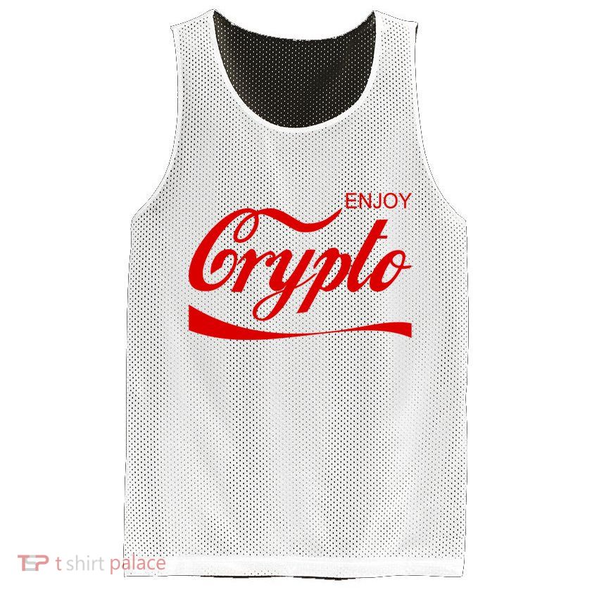 Enjoy Crypto Retro Cryptocurrency Bitcoin Mesh Reversible Basketball Jersey Tank