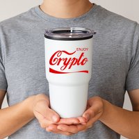 Enjoy Crypto Retro Cryptocurrency Bitcoin Tumbler