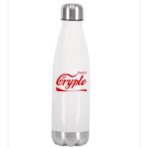 Enjoy Crypto Retro Cryptocurrency Bitcoin Stainless Steel Insulated Water Bottle